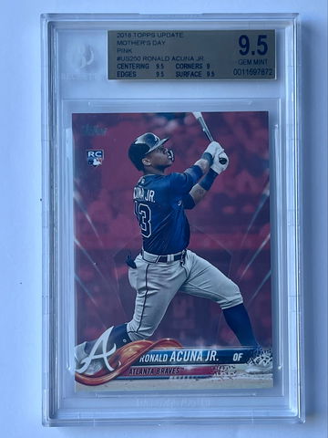 Ronald Acuna Jr 2018 Topps Update Mother’s Day Pink #/50 BGS 9.5/10