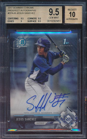 2017 Bowman Chrome Jesus Sanchez BGS 9.5/10