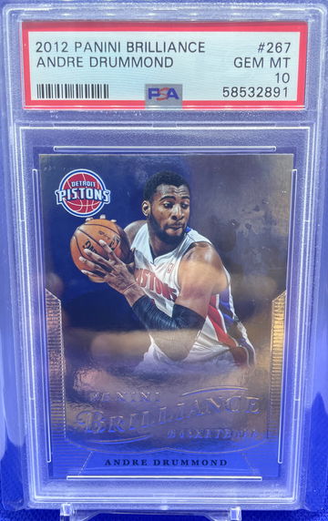 2012 PANINI BRILLIANCE #267 ANDRE DRUMMOND RC PSA 10 GEM MINT LOW PSA PISTONS