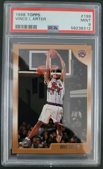 1998 Vince Carter Topps Rookie Card #199 PSA 9