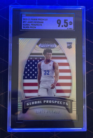 2020-21 Panini Prizm Draft #97 James Wiseman Global Prospects Silver PrizmSGC 9.5