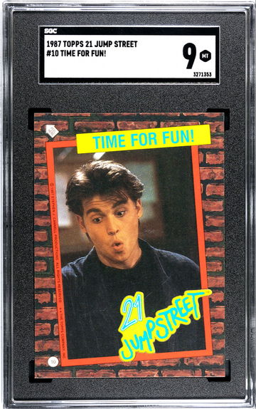 Johnny Depp SGC 9 Sticker 1987 Topps 21 Jump Street #10 Time For Fun