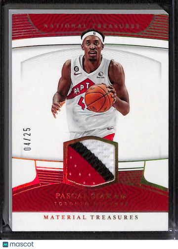 2022-23 National Treasures Pascal Siakam Material Treasures Prime /25 #MT-PST