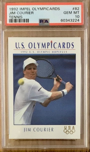 1992 Impel Olympicards #82 Jim Courier Tennis RC - Graded PSA 10.  POP 10. RARE