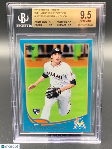 2013 Topps Update Wal-Mart Blue Border #US290 Christian Yelich BGS 9.5 Rookie
