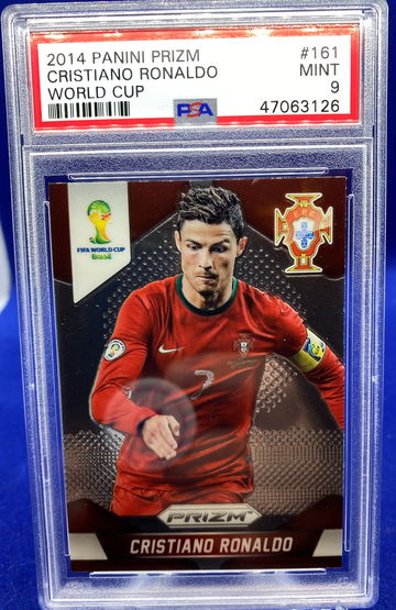 2014 Panini Prizm World Cup #161 Cristiano Ronaldo Portugal PSA 9