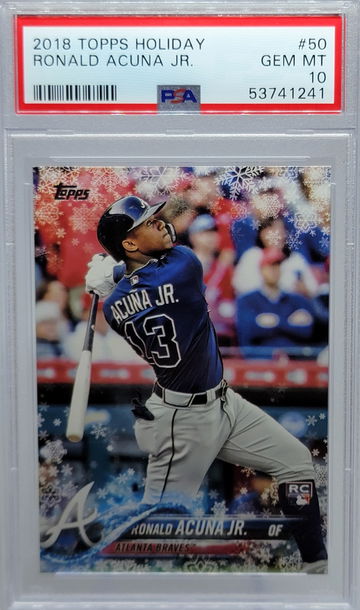 2018 TOPPS HOLIDAY #50 RONALD ACUNA JR.  PSA 10