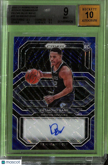 2020-21 Prizm Desmond Bane Penmanship Blue Wave #RP-DBN BGS 9