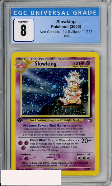 2000 POKEMON NEO GENESIS 1ST ED SLOWKING HOLO #14 CGC 8