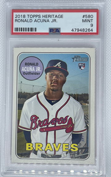 2018 Topps Heritage Ronald Acuna Jr. #580 PSA 9