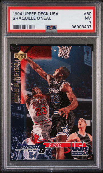 1994 UPPER DECK SHAQUILLE O'NEAL USA BASKETBALL #50 PSA 7