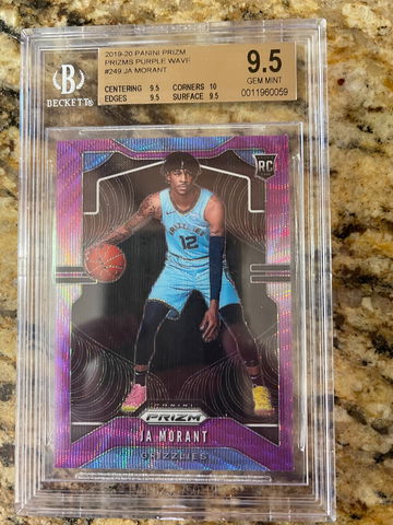 2019-20 Prizm Purple Wave Ja Morant BGS 9.5 True Gem+