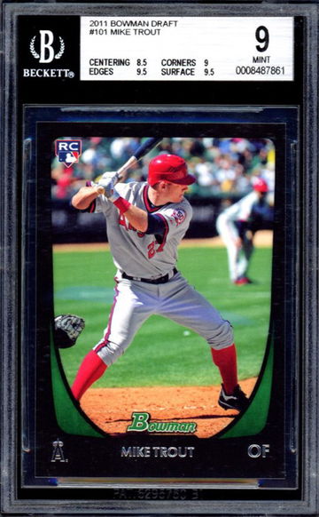 2011 Bowman Draft #101 MIKE TROUT RC Rookie BGS 9 MINT