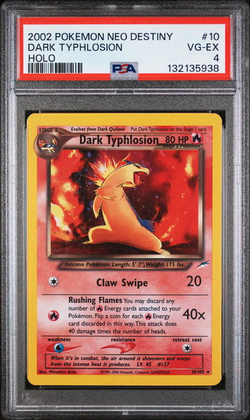 2002 Pokemon Neo Destiny Holo Dark Typhlosion #10 PSA 4