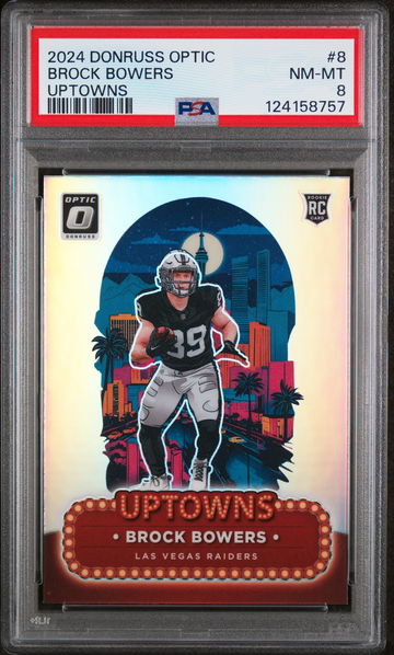 2024 Donruss Optic Uptowns Brock Bowers #8 PSA 8