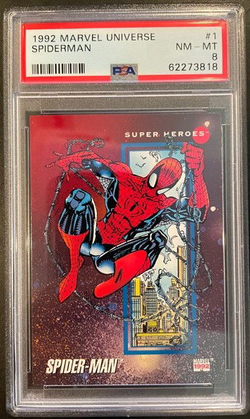 1992 Marvel Universe Spiderman Spider-man #1 PSA 8 NM-MT