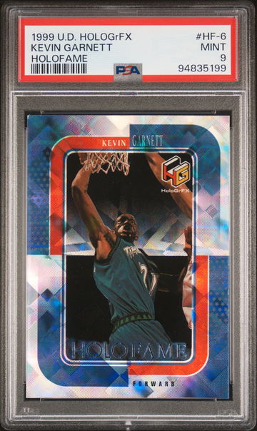 1999 UPPER DECK KEVIN GARNETT HOLOGRFX HOLOFAME #HF-6 PSA 9 BK.A2.28