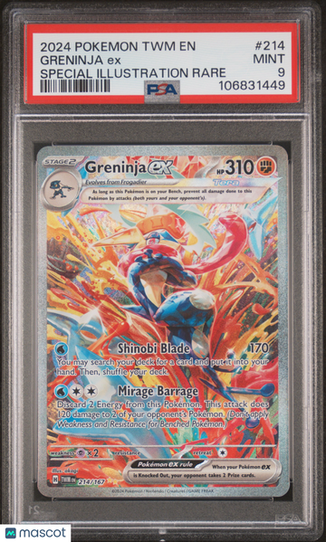 Twilight Masquerade Greninja EX Foil Special Illustration Rare PSA 9 #214