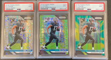 DJ Chark PSA 9 Prizm Lot (Disco Prizm, Neon Green Pulsar, Hyper Prizm /275)
