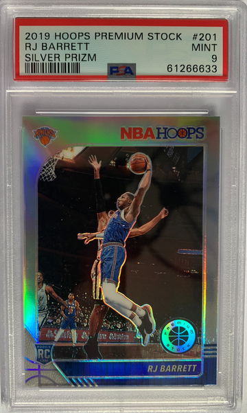 2019 Hoops Premium Stock RJ Barrett Silver Prizm PSA 9