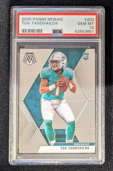 2020 Panini Mosaic Tua Tagovailoa Base PSA 10 Gem Mint