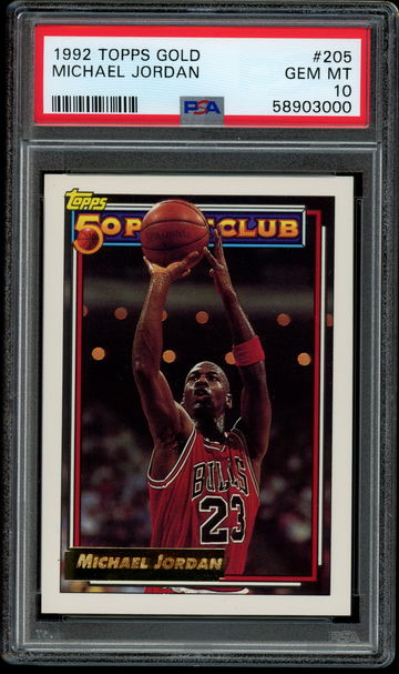 1992 Topps Gold #205 Michael Jordan “50 Point Club” PSA 10 Gem Mint
