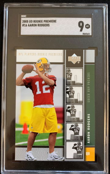 2005 UD Rookie Premiere Aaron Rodgers RC MINT SGC 9