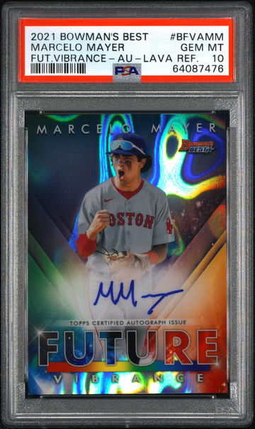 2021 Bowmans Best Marcelo Mayer Future Vibrance Auto Lava Refractor 42/50 PSA 10