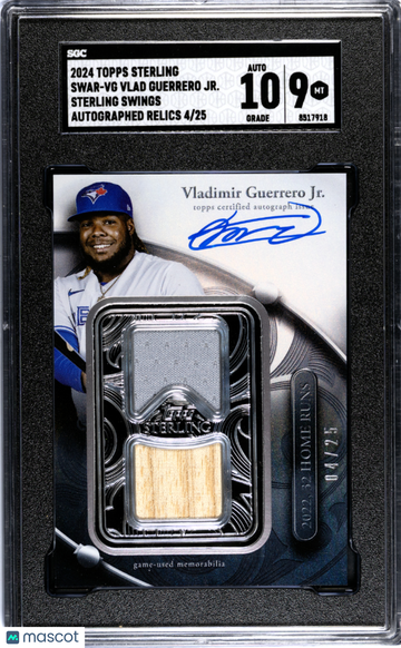 2024 Topps Sterling Vladimir Guerrero JR. #SWAR-VG Swings Autograph Relics SGC 9 Auto 10