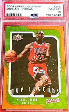2008 Upper Deck UD MVP Legends 245 Michael Jordan Chicago Bulls PSA 10 Gem Mint