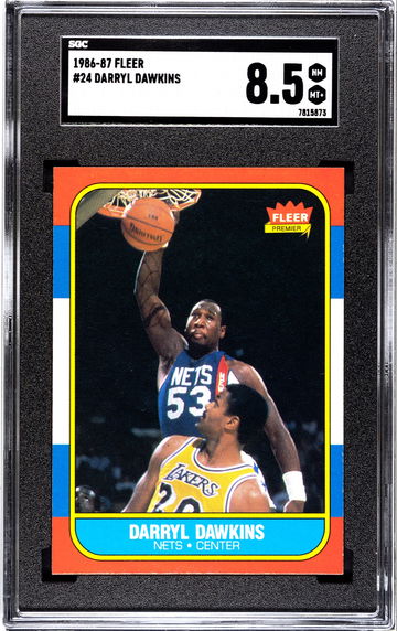 1986 - 87 Fleer Basketball Card #24 Darryl Dawkins - Graded SGC 8.5 NM MT+