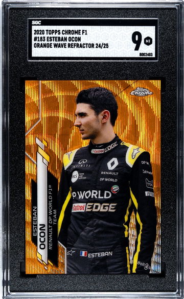 2020 Topps Chrome Esteban Ocon Orange Wave Refractor /25 #183 Formula 1 F1 SGC 9