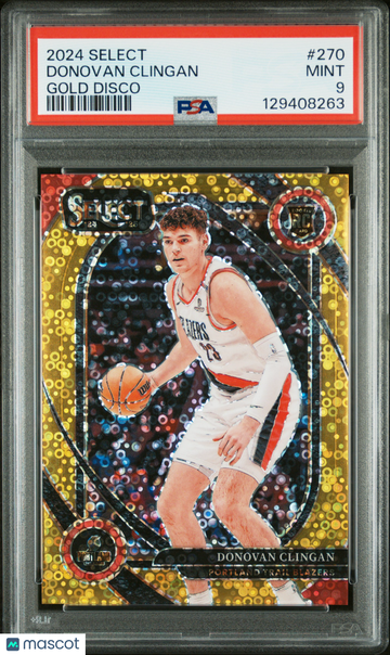 2024 Panini Select Donovan Clingan #270 Gold Disco Courtside PSA 9