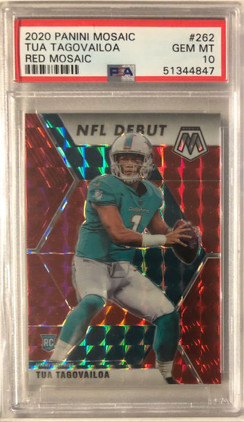 2020 Panini Mosaic Tua Tagovailoa  Red Mosaic Prizm RC PSA 10 GEM MINT