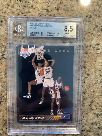 1992 Shaquille O’Neal Oneal SHAQ Upper Deck Trade 1B BGS 8.5 RC