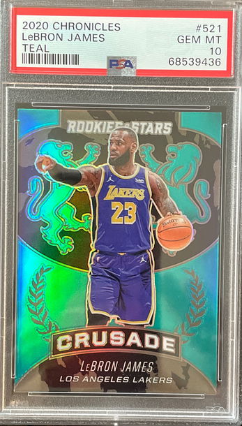 2020 Chronicles Crusade Rookies & Stars Lebron James Teal PSA 10
