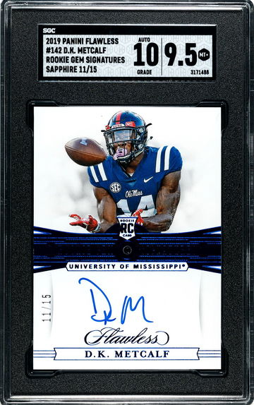 2019 Panini Flawless DK Metcalf Rookie Gem Signatures Sapphire Auto SGC 9.5