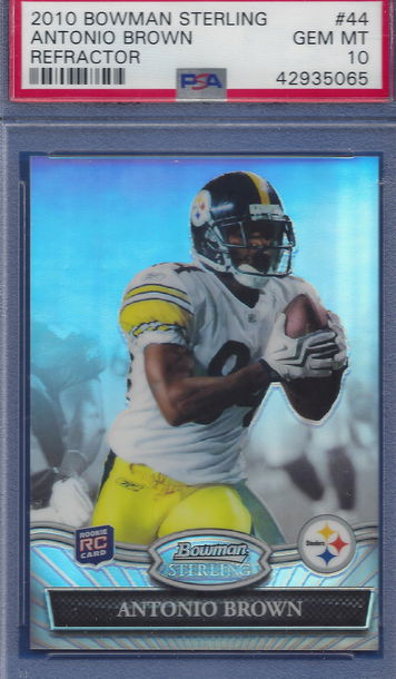 2010 bowman sterling refractor #44 Antonio Brown PSA 10  /299  (BillsGridironGreats)