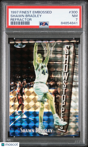 1997 Finest Embossed Shawn Bradley #300 Refractor PSA 7