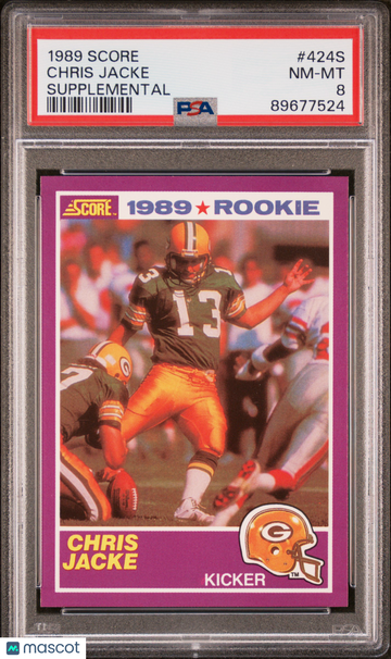 1989 Score Supplemental Chris Jacke #424S PSA 8