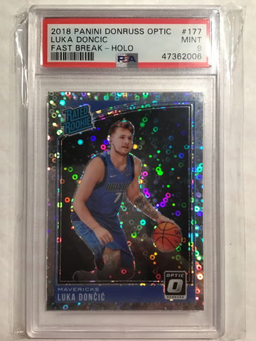 2018 Donruss Optic LUKA DONCIC Fast Break HOLO PSA 9