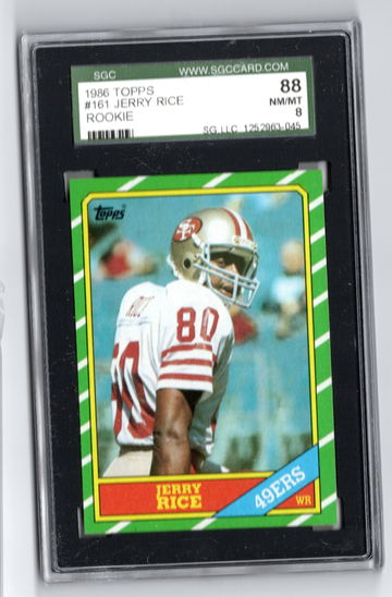 1986 Jerry Rice Topps #161 SGC 88 8