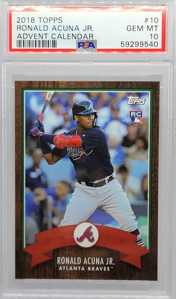 2018 TOPPS #10 RONALD ACUNA JR. ADVENT CALENDAR PSA 10