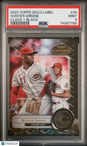 2022 Topps Gold Label Hunter Greene #34 Class 1 Red PSA 9