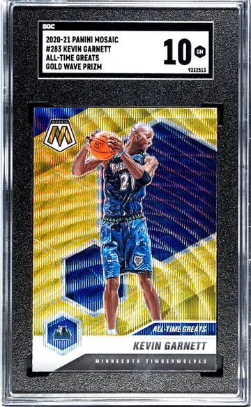 2020-21 Panini Mosaic #283 Kevin Garnett All-Time Greats Gold Wave Prizm SGC 10