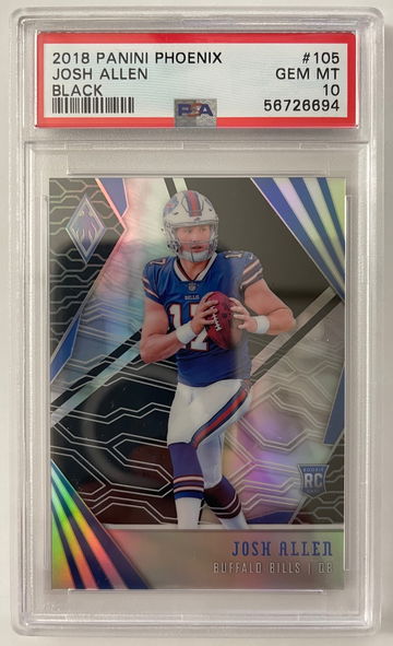 2018 Panini Phoenix Josh Allen Black Prizm Rookie PSA 10