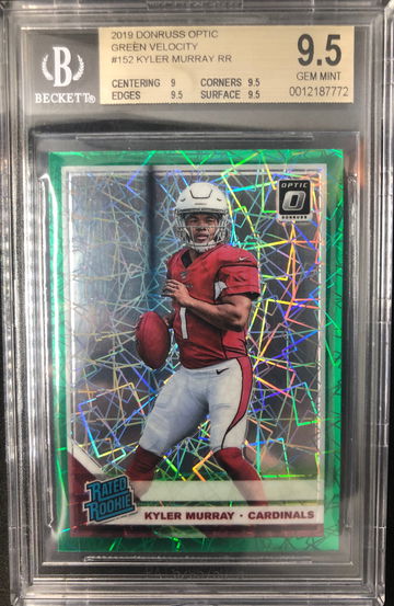 KYLER MURRAY 2019 Donruss Optic Green Velocity #152 Rated Rookie BGS 9.5 GEM MINT