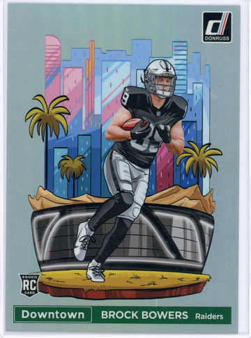 2024 Panini Donruss #17 Brock Bowers Downtown Prizm Rookie Raiders