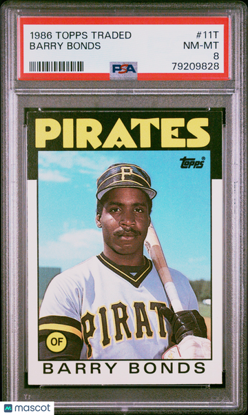 1986 Topps Traded Barry Bonds #11T PSA 8