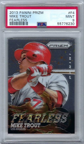 2013 Panini Prizm Fearless Mike Trout #F4 *PSA 9* Los Angeles Angels